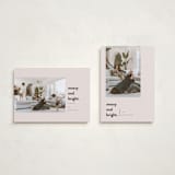 "Messy & Bright" - Holiday Cards in Blush by Iveta Angelova - Photo Orientation Options