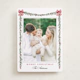 "Holly & Bows" - Holiday Cards in Candy Cane by Susan Moyal - Front