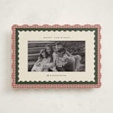 "gingham layers" - Holiday Cards in Cranberry by Ellen Schlegelmilch - Front