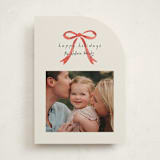 "Painted Bow" - Holiday Cards in Peppermint by Laura Hankins - Front