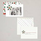 "Graphic Snowflake" - Holiday Cards in Holly Berry by Jen Banks - Assembled