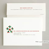 "Graphic Snowflake" - Holiday Cards in Holly Berry by Jen Banks - FREE Recipient Addressing