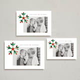 "Graphic Snowflake" - Holiday Cards in Holly Berry by Jen Banks - Formats Available