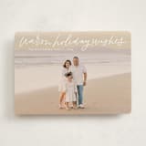 "Warm Holiday Wishes Script" - Holiday Cards in Snow by Kristen Magee - Front