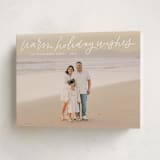 "Warm Holiday Wishes Script" - Holiday Cards in Snow by Kristen Magee - Folded Card