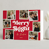 "Polaroid Stack" - Holiday Cards in Poinsettia by Robert and Stella - Folded Card