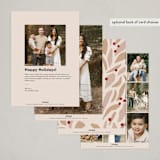"SeasonalLeaves" - Holiday Cards in Winter Berry by Kelly Williams - Back of Card Options