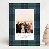 "Felted Plaid" - Holiday Cards in Blue Spruce by Susan Zinader - Front