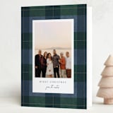 "Felted Plaid" - Holiday Cards in Blue Spruce by Susan Zinader - Folded Card