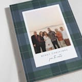 "Felted Plaid" - Holiday Cards in Blue Spruce by Susan Zinader - Detail