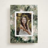 "Winter Peonies" - Holiday Cards in Wintergreen by Kelly Ventura - Front