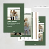 "Winter Peonies" - Holiday Cards in Wintergreen by Kelly Ventura - Back of Card Options