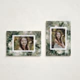 "Winter Peonies" - Holiday Cards in Wintergreen by Kelly Ventura - Photo Orientation Options