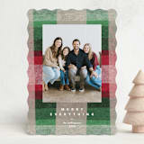 "Plaid Paper" - Holiday Cards in Boysenberry by Carrie Moradi - Front
