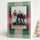 "Plaid Paper" - Holiday Cards in Boysenberry by Carrie Moradi - Folded Card