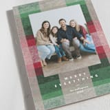 "Plaid Paper" - Holiday Cards in Boysenberry by Carrie Moradi - Detail