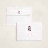 "Block Print Blossom" - Holiday Cards in Mulled Wine by Katharine Watson - FREE Recipient Addressing