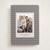 "Cozy Gingham" - Holiday Cards in Blueberry by Beth Vassalo - Front