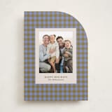 "Cozy Gingham" - Holiday Cards in Blueberry by Beth Vassalo - Front