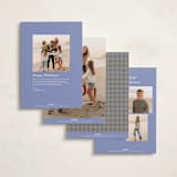 "Cozy Gingham" - Holiday Cards in Blueberry by Beth Vassalo - Back of Card Options