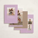 "Cozy Gingham" - Holiday Cards in Peony by Beth Vassalo - Back of Card Options
