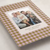 "Cozy Gingham" - Holiday Cards in Peony by Beth Vassalo - Detail