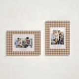 "Cozy Gingham" - Holiday Cards in Peony by Beth Vassalo - Photo Orientation Options