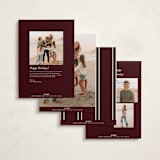 "Encompass" - Holiday Cards in Maroon by Nicole Walsh - Back of Card Options