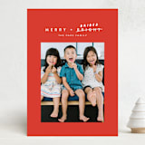 "Merry and bribed" - Holiday Cards in Tomato by Lea Delaveris - Front