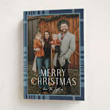 "Foiled plaid" - Holiday Cards in Navy by Annie Holmquist - Folded Card