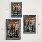 "Foiled plaid" - Holiday Cards in Navy by Annie Holmquist - Formats Available