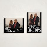 "Merry Stack" - Holiday Cards in Coal by Ekko Studio - Photo Orientation Options