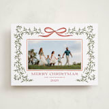 "Laurel Wreath" - Holiday Cards in Holly Berry by Wildfield Paper Co - Front