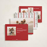 "Laurel Wreath" - Holiday Cards in Holly Berry by Wildfield Paper Co - Back of Card Options
