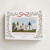 "Laurel Wreath" - Holiday Cards in Holly Berry by Wildfield Paper Co - Folded Card