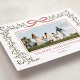 "Laurel Wreath" - Holiday Cards in Holly Berry by Wildfield Paper Co - Detail