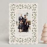 "Holly Framed" - Holiday Cards in Sugar Cookie by Everett Paper Goods - Front
