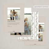 "Holly Framed" - Holiday Cards in Pine Needle by Everett Paper Goods - Back of Card Options