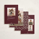 "Bountiful Boughs" - Holiday Cards in Cranberry by Itsy Belle Studio - Back of Card Options