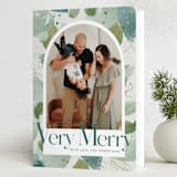 "Very Merry Arch" - Holiday Cards in Ocean by Chelsea Petaja - Folded Card