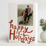 "modern holiday lettering" - Holiday Cards in Santa by Sumak Studio - Folded Card