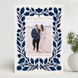 "Storybook Floral" - Holiday Cards in Navy by Katharine Watson - Front