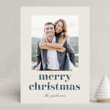 "Checkerboard Greeting" - Holiday Cards in Mist by Baumbirdy - Front