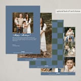 "Checkerboard Greeting" - Holiday Cards in Mist by Baumbirdy - Back of Card Options