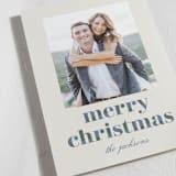 "Checkerboard Greeting" - Holiday Cards in Mist by Baumbirdy - Detail