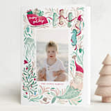 "Coastal Christmas" - Holiday Cards in Pink Sands by Sarah Knight - Folded Card