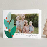 "Leaf Hues" - Holiday Cards in Emerald by Genna Blackburn - Folded Card