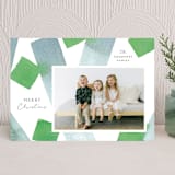 "Abstract Watercolor" - Holiday Cards in Evergreen by Shannon Chen of Four Wet Feet Studio - Front