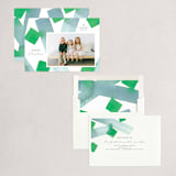 "Abstract Watercolor" - Holiday Cards in Evergreen by Shannon Chen of Four Wet Feet Studio - Assembled