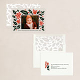 "Block Florals" - Holiday Cards in Vanilla by Pink House Press - Assembled